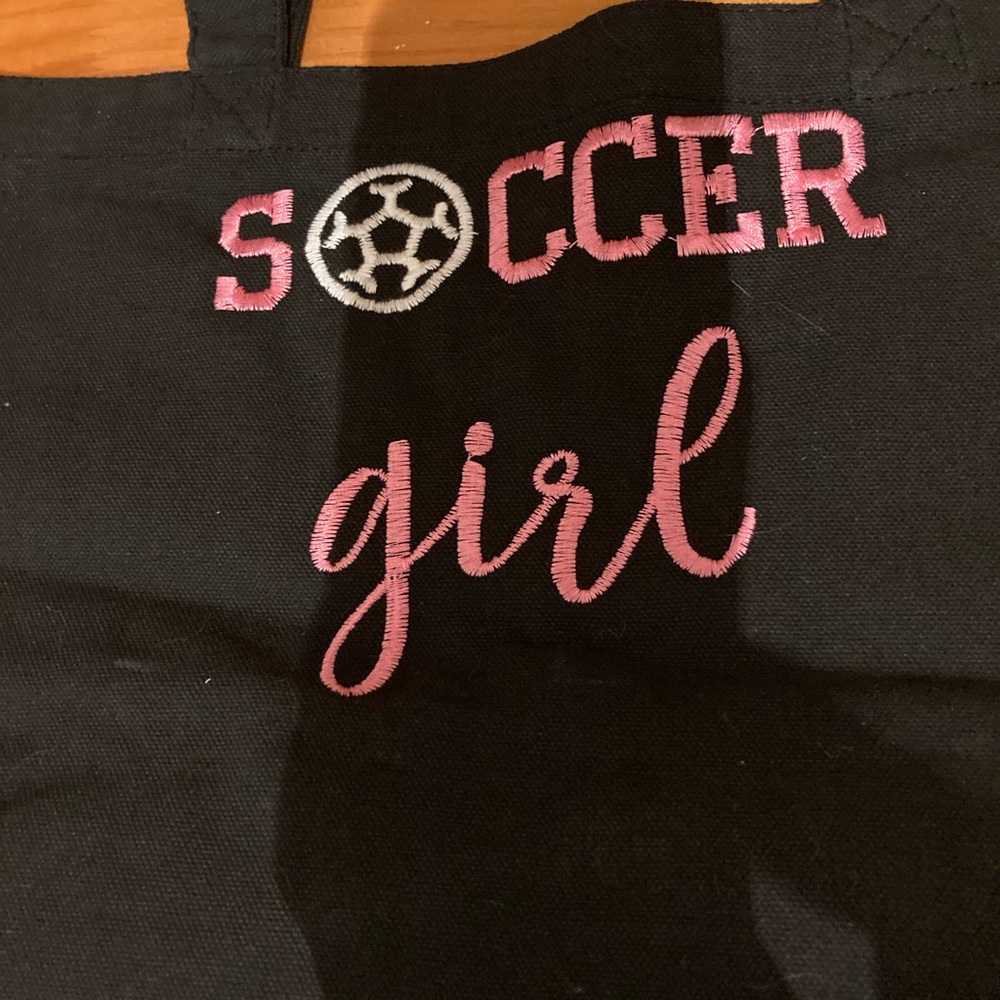 NWT  Tote Bag “Soccer Girl” embroidered on front